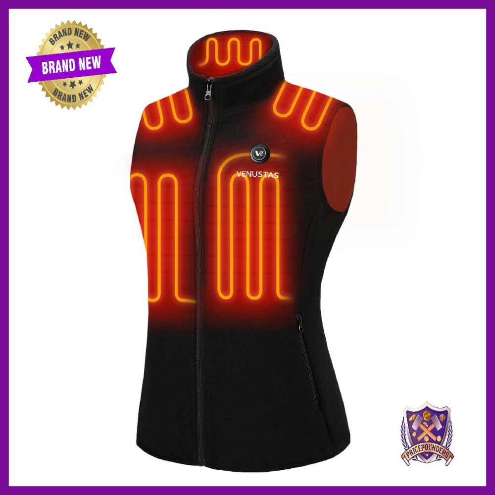 Women's Fleece Heated Vest With Battery, Lightweight Electric Coat